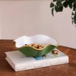 ENCANTO Carola Small Round Bowl Leaf Green and White - Image 3