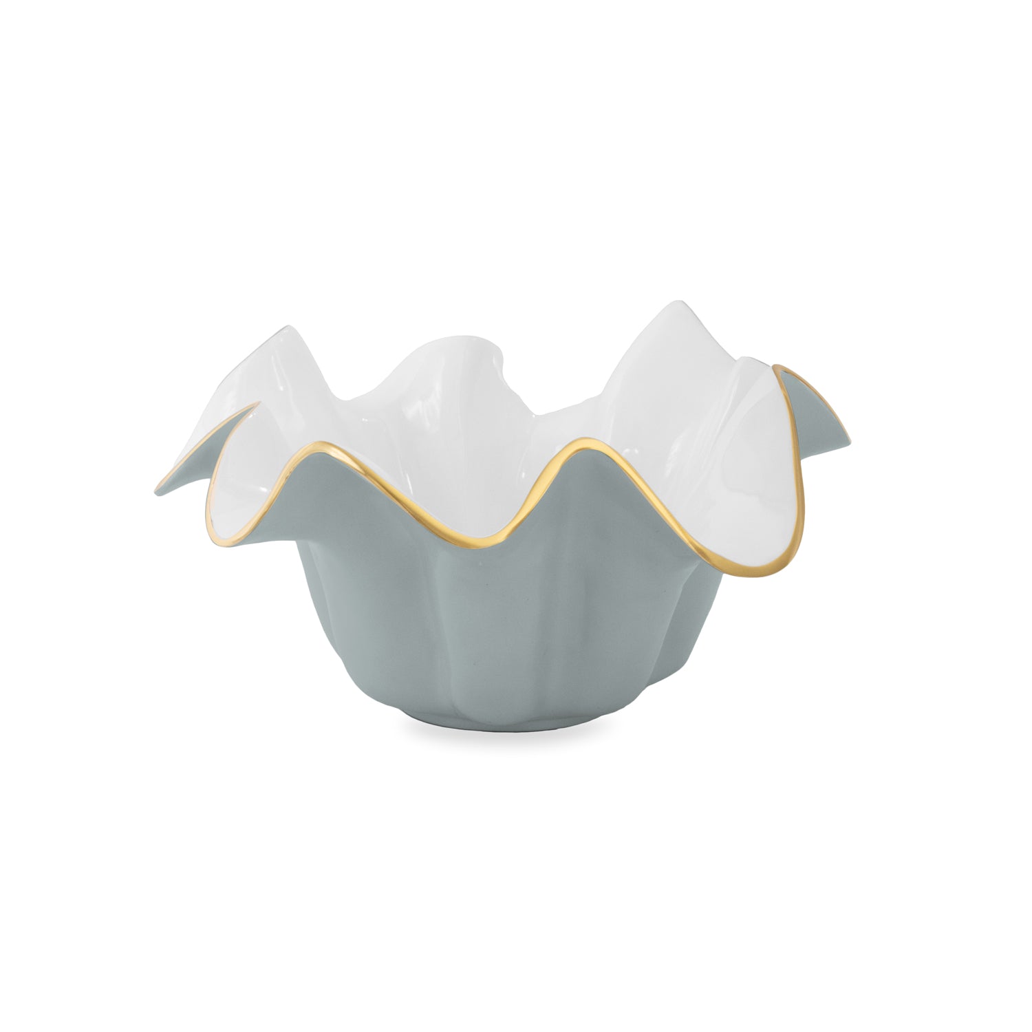 9022 ENCANTO Medium Medusa Bowl Slate and White - Image 1