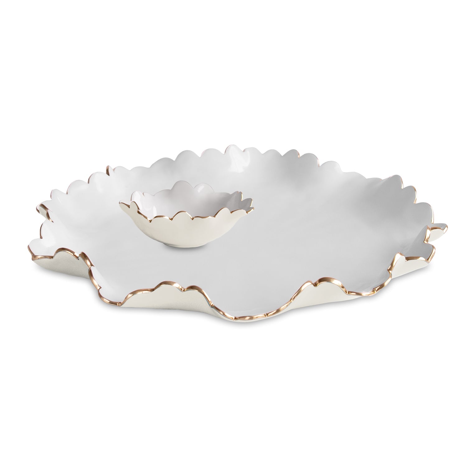 9080_2_1645153f-5e8c-43ba-990a-dc7e837a06aa ENCANTO Colette Large Chip and Dip (Cream and White) - Image 1