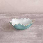 ENCANTO Colette Mini Round Bowl  (Turquoise and White)