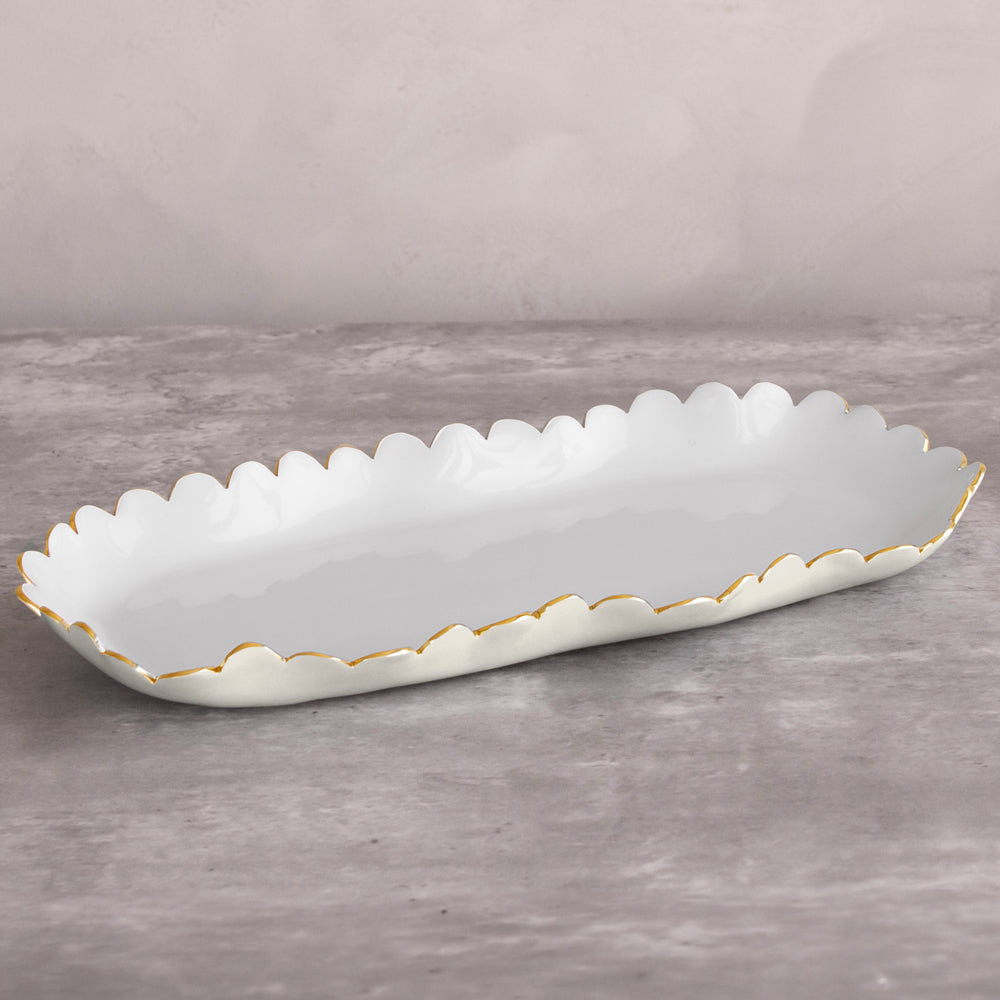 9092 ENCANTO Colette Oblong Tray (Cream and White) - Image 1
