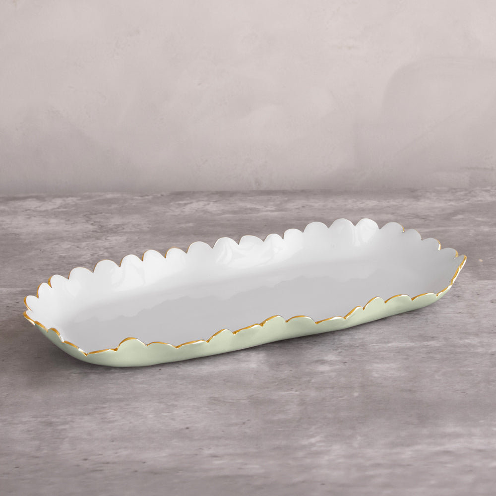 9094 ENCANTO Colette Oblong Tray (Pistachio and White) - Image 1