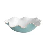 ENCANTO Colette Large Bowl (Turquoise and White)