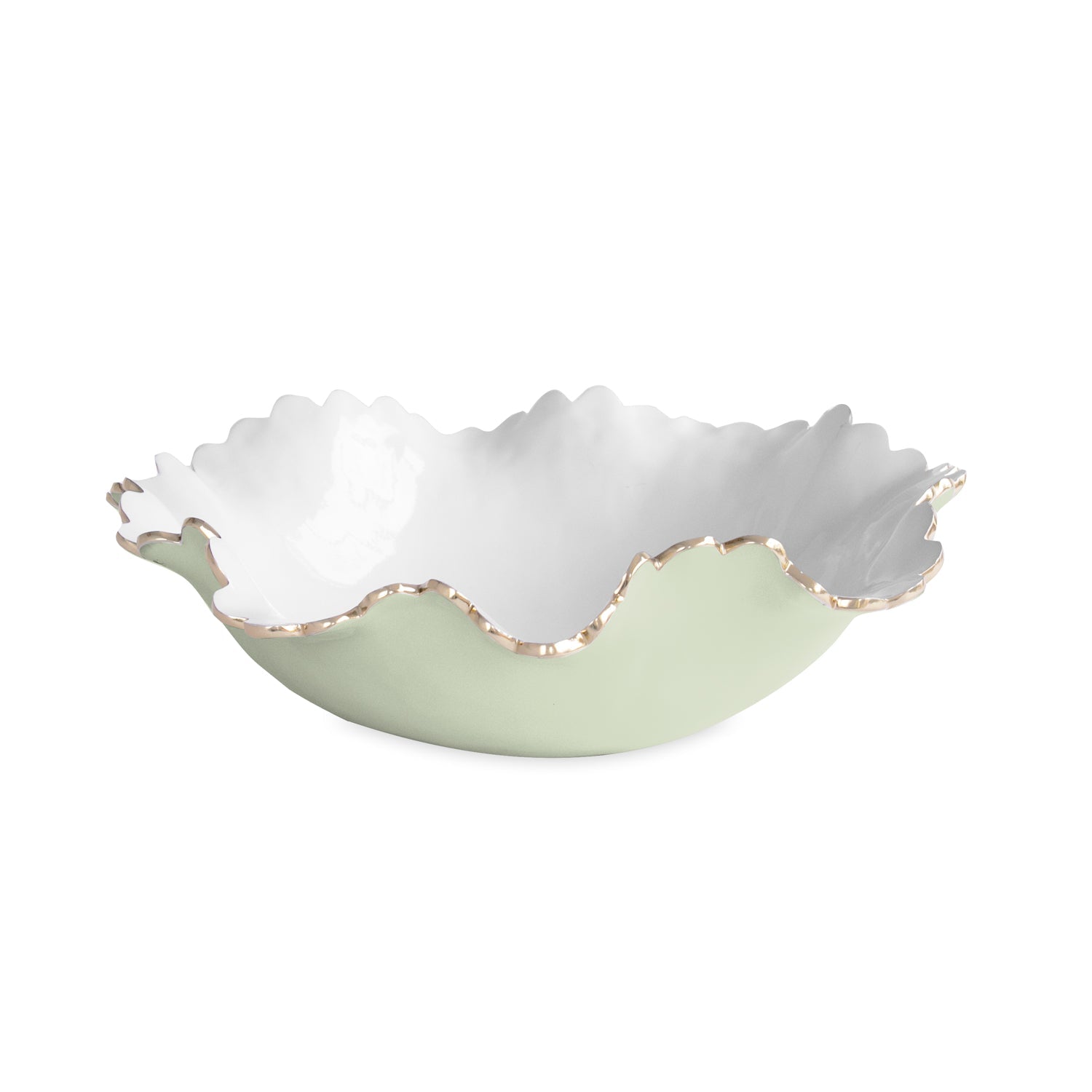 9106_2_043e007e-e1a5-4296-8d0f-828afd808176 ENCANTO Colette Large Bowl (Pistachio and White) - Image 1