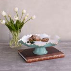 ENCANTO Colette Pedestal Cake Plate (Turquoise and White) - Image 3