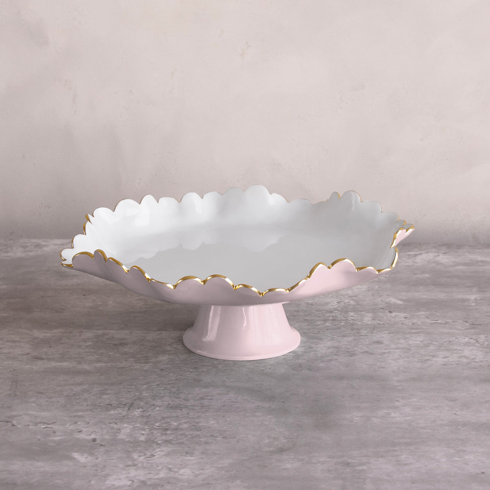 9129 ENCANTO Colette Pedestal Cake Plate (Camellia and White) - Image 1
