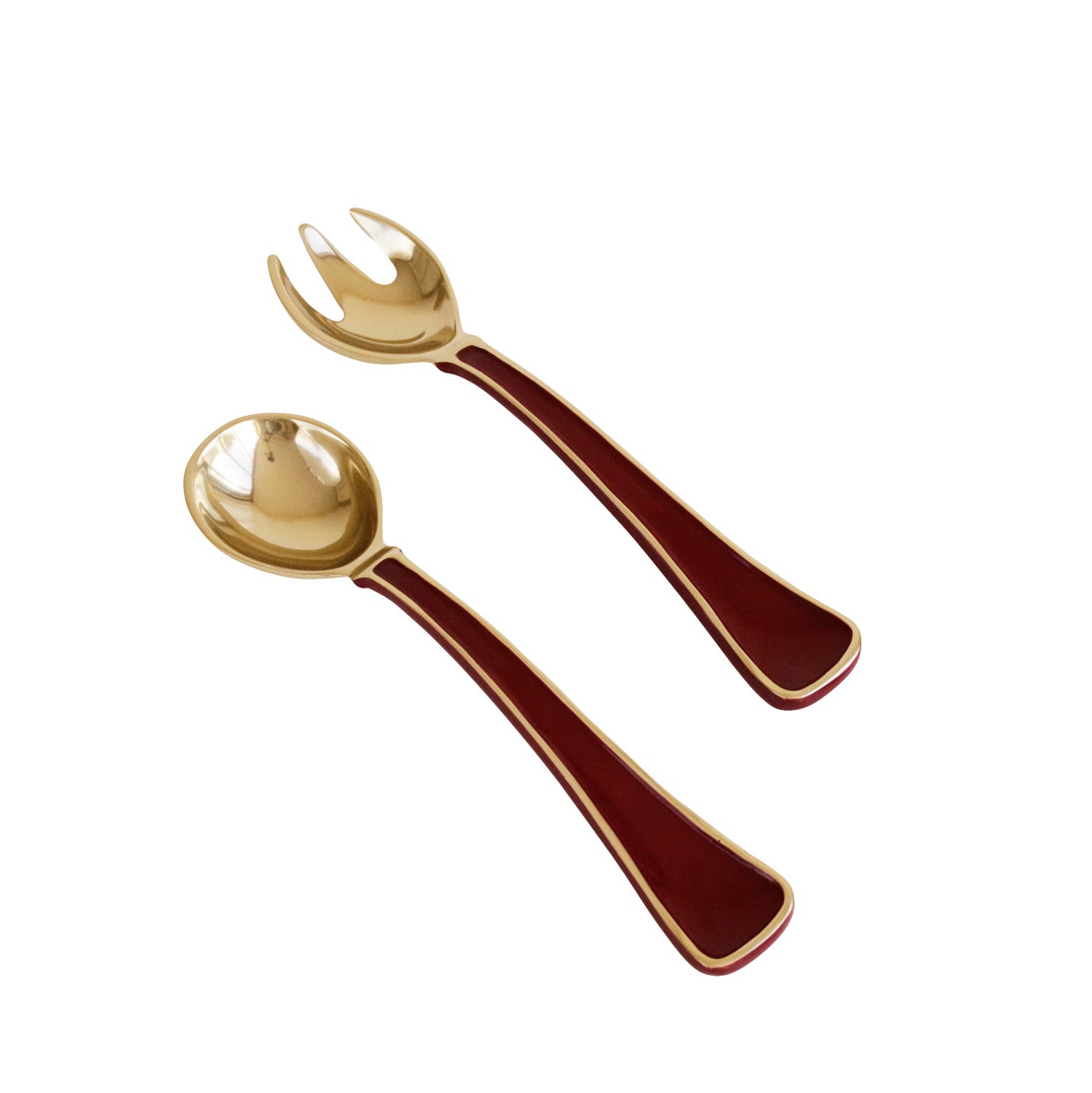 9195_2_f52729a7-97af-4a53-8fbb-74459c283bf9 ENCANTO Soho Salad Servers (Bordeaux and Gold) - Image 1