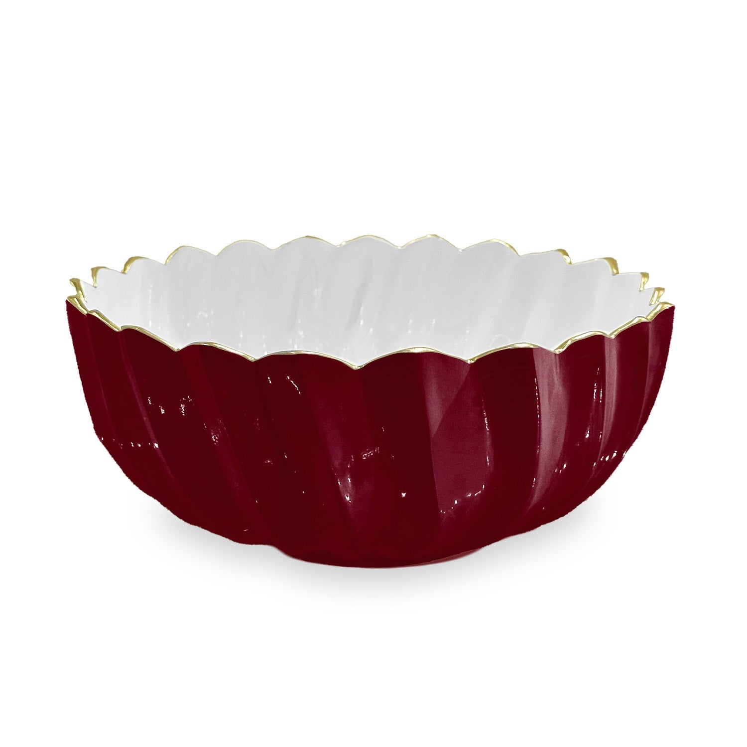 9199_2_e7fac24a-42a4-4d6a-b6fb-8adddf4de8cf ENCANTO Orlando Medium Bowl (Bordeaux and White) - Image 1