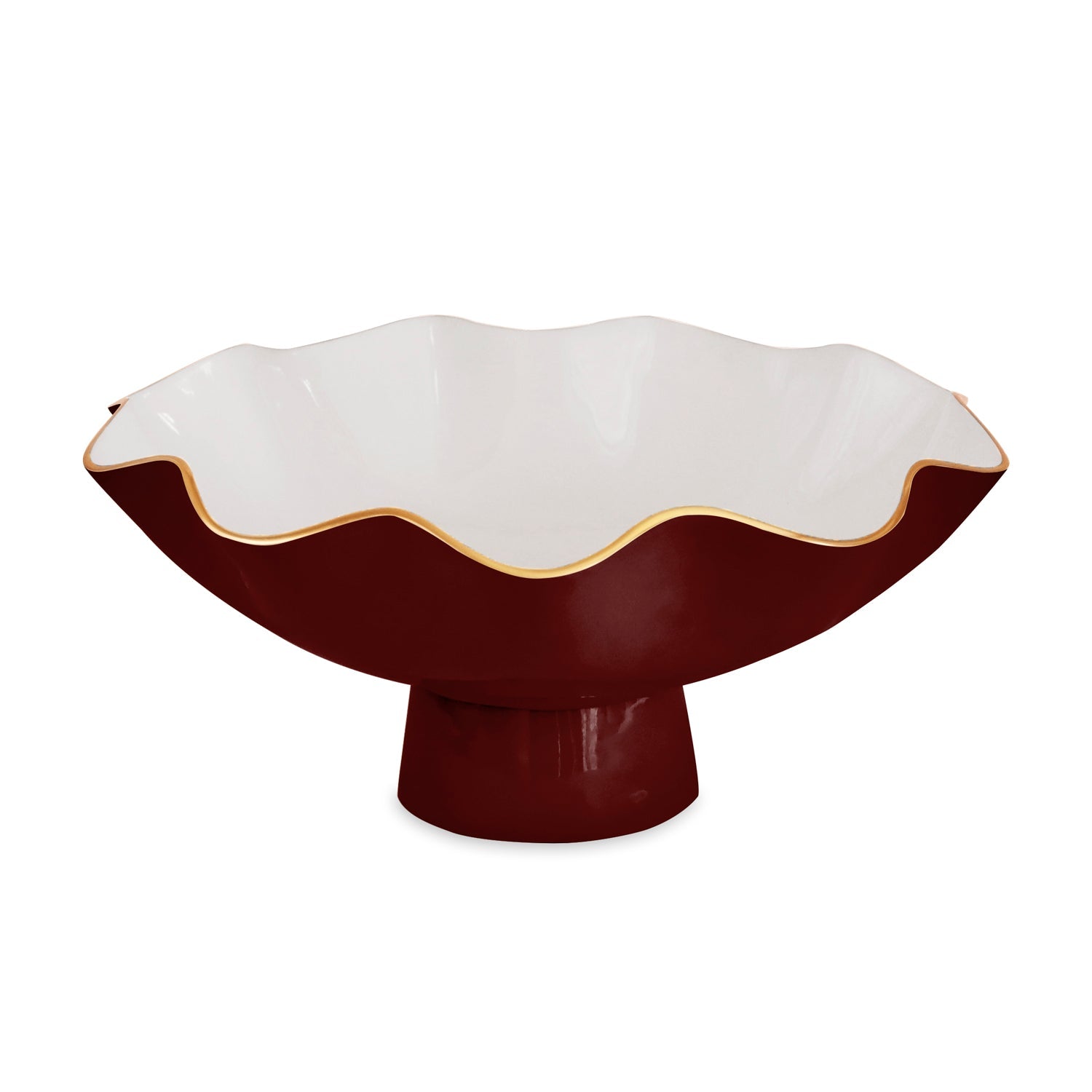 9210_2_deee3be3-38f1-4d05-a3b6-7dd598d2e023 ENCANTO Carola Large Pedestal (Bordeaux and White) - Image 1