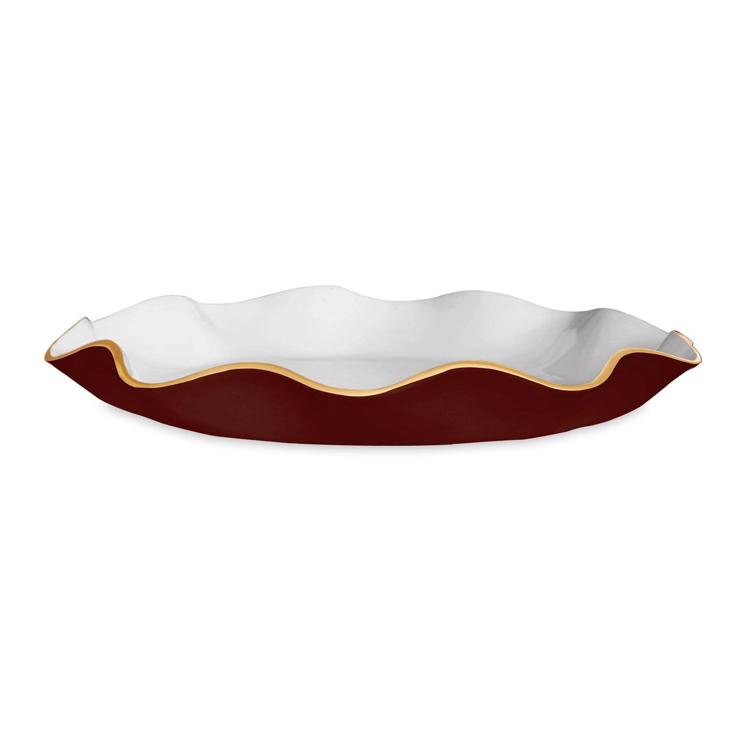 9211_2_9eed72ae-ee30-4d1a-95ac-deb9c0ea3fc6 ENCANTO Carola Large Round Platter (Bordeaux and White) - Image 1
