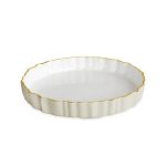 ENCANTO Vintage Fluted Round Tray (Cream and White)
