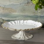ENCANTO Tuscany Pedestal Cake Plate (Cream and White)