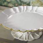 ENCANTO Tuscany Pedestal Cake Plate (Cream and White) - Image 4