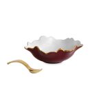 ENCANTO Colette Mini Bowl w/spoon (Bordeaux and White)