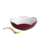 ENCANTO Amelia Mini Bowl w/spoon (Bordeaux and White)