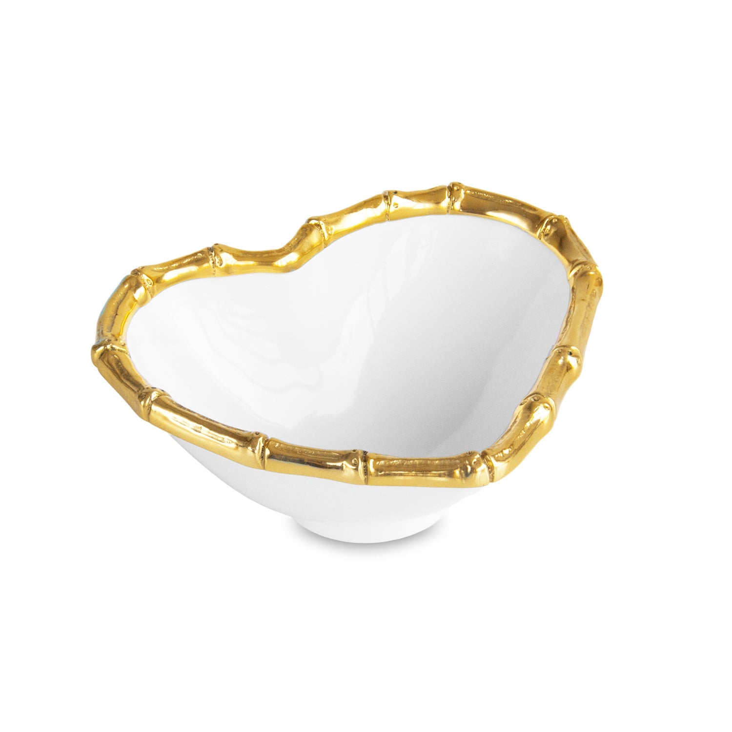 9249_2_def6bad7-c4ea-4344-b9ac-4e2e1def5d22 ENCANTO Small Bamboo Heart Bowl (White and Gold) - Image 1