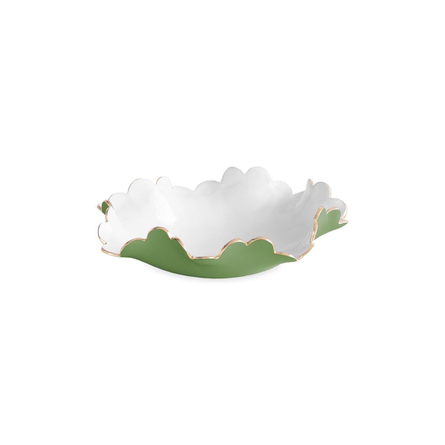 9258_2_d4b1c8f5-a2d7-413f-9390-257ce3082eb8 ENCANTO Colette Small Round Bowl (Leaf Green and White) - Image 1