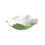 ENCANTO Colette Medium Round Bowl (Leaf Green and White)
