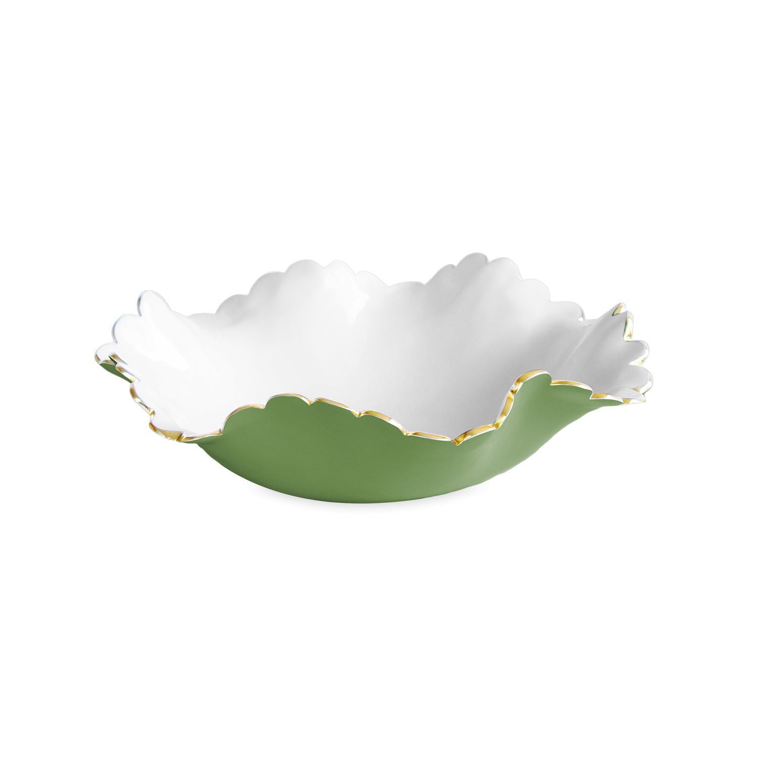 9259_2_b4cce07c-f6db-466e-86bf-d2e15b1afbc0 ENCANTO Colette Medium Round Bowl (Leaf Green and White) - Image 1