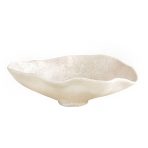 RESIN Alabaster Large Oval Bowl White Swirl - Image 2
