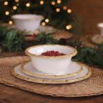 VIDA Bamboo 9" Salad Plate Set of 4 (White and Natural) - Image 8