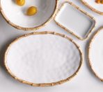 VIDA Bamboo Large Oval Platter (White and Natural) - Image 5