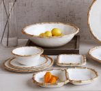 VIDA Bamboo 9" Salad Plate Set of 4 (White and Natural) - Image 5