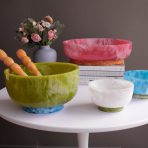 RESIN Rio Large Bowl with Base (Green and Blue) - Image 5